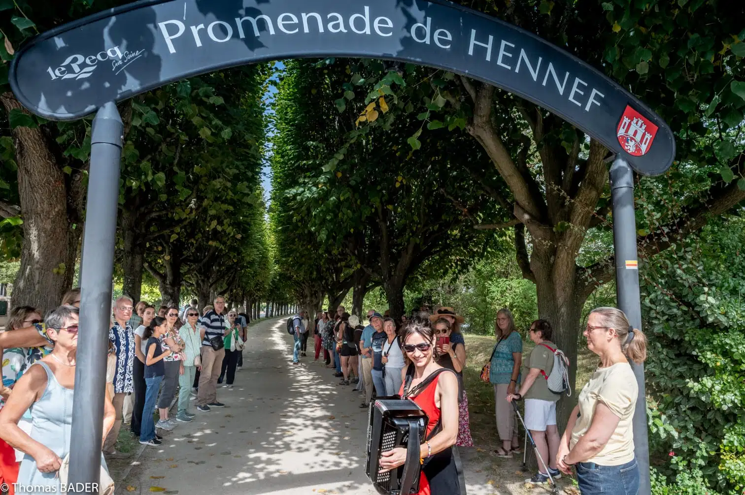 Début de la balade chantée sur la promenade de Hennef au Pecq